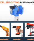 Heavy Duty Forstner Drill Bit 1-1/4 Inch 32 Mm Tungsten Carbide Tips with electric and cordless drills for woodwork.