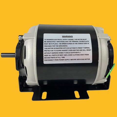 1/2 HP Belt Drive Motor GF2054 Replacement - Single Unit, 115V 60Hz 1725 RPM 48 Frame, Black Case, Warning Label
