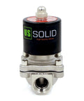 Half Inch Stainless Steel Electric Solenoid Valve 24V DC Normally Closed Viton Seals For Water Air Fuel Systems, Built Beefy