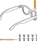 Precision Torque Screwdriver And Pro Grade Replacement Screws For Ray Ban Meta Smart Glasses Fix Sneaky Temple Wobbles On Gen 2 Gen 1 Oakley Meta Hstn Wayfarer Display Kits with gold screwdriver and temple screws