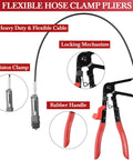9 Piece Hose Clamp Pliers Set With Flexible Long Reach For Automotive Coolant Radiator Heater And Water Lines Locking Mechanism