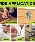 Uses for 620 Pcs M3 Wood Screws Kit With Phillips Flat Head Four Size Assortment 6 8 10 12 mm, shown in furniture and cabinetry