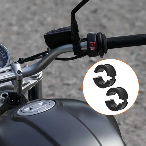 16 Pack Bike Handlebar Gasket Shims Kit Converts 22.2 To 31.8 Mm And 25.4 To 31.8 Mm on a motorcycle with handlebar