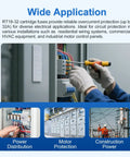 RT18-32 Two Pole Fuse Holder Base With 10x38mm 20A Ceramic Fuses in electrical panel installation