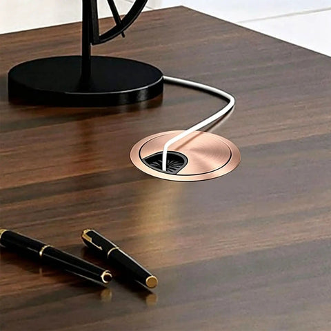 Premium Red Bronze Desk Grommet Covers 3 Inch For Neat Cable Management Durable Zinc Alloy Hole Protection Smooth Finish Office Upgrade on wood desk
