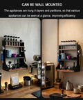 Wall Mounted Coffee Bean Storage With 12 Glass Dosing Tubes And Espresso Tools Organizer, solid wood kitchen rack view in kitchen.