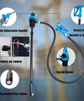Heavy Duty Electric Drum Pump Five Gpm Flow with adjustable handle and nozzle fittings for easy liquid transfer.