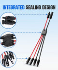 Integrated Solar Connector Kit With 2 To 4 Y Branch Parallel PV Adapter Cable weatherproof design displayed
