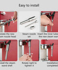 High Temp Steam Wand And Milk Frothing Hose Kit For EC685 Coffee Makers step-by-step installation guide on a red machine