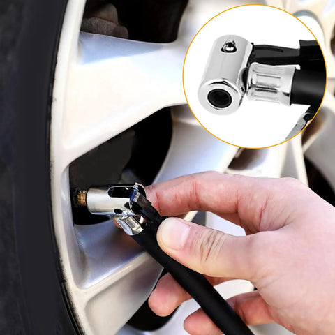 Super Tough Durable Flexible Rubber Tire Inflation Pump Hose Extension Tube One Quarter Inch Thread Connector Air Inflator Car Tire Balloon Pump Gauge For Home Garage Travel Auto Repair And Party Uses Easy Grip Always Ready Setup on tire valve