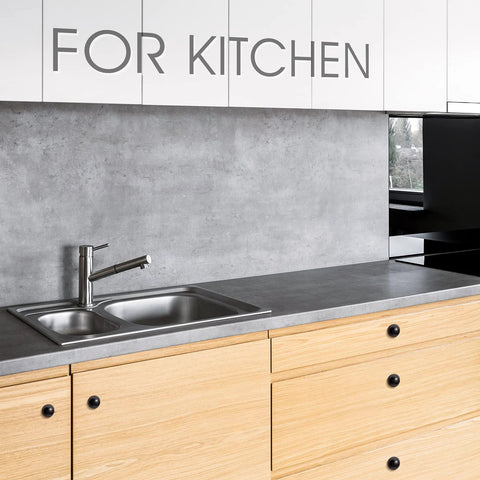 20 Pack Self Adhesive Cabinet Knobs on kitchen drawers with black plastic finish and smooth edges for easy access, no tool installation