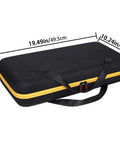 Hard Case For 20V Max Cordless Grease Gun DCGG571M1 DCGG571B Case Only, black with yellow zipper, dimensions shown