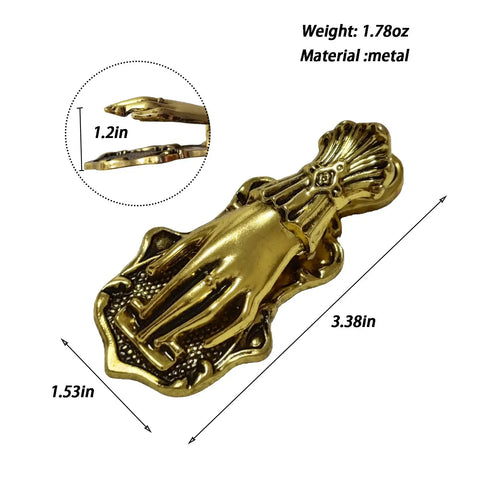 Gold Lady Hand Shaped Paper Clips With Dope Retro Style Binder Clips for Junk Journals, metal, 3.38x1.53in