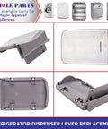 Dispenser Lever Assembly For Refrigerator Replacement DA97 11867A Ice Or Water Release Lever Exact Fit To PS4176495 shown in four angles