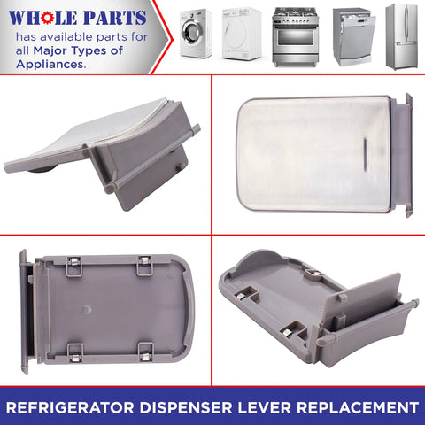 Dispenser Lever Assembly For Refrigerator Replacement DA97 11867A Ice Or Water Release Lever Exact Fit To PS4176495 shown in four angles