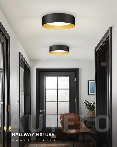 Close To Ceiling Flush Mount Light 14 Inch Frosted Glass Shade In Black Finish E26 Socket Dope Modern Ceiling Fixture For Living Room Hallway Bedroom 60W Max Bulb Not Included Easy Install Sleek And Stylish