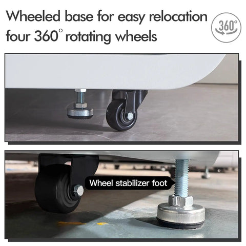 Rock Solid Soundproof Office Pod Featuring Tight Acoustic Sealing For Mobile Focus Booth with wheeled base and 360° rotating wheels.