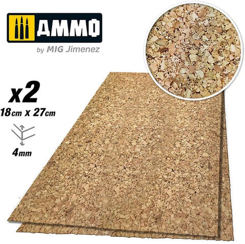 Thick Grain Cork Sheets 4mm For Modeling 10.6 By 7.1 Inch Two Pack Heavy Cork Board Pieces For DIY Dioramas And Scratch Builds