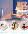Heavy Duty Door Security Bar Adjustable Up To 47 Inches Sliding Door Lock Stick Burglar Protection Withstanding 400 Lbs Force For Home Apartment Hotel Ideal For Women Seniors Kids And Pets 1 Piece installed on bedroom door