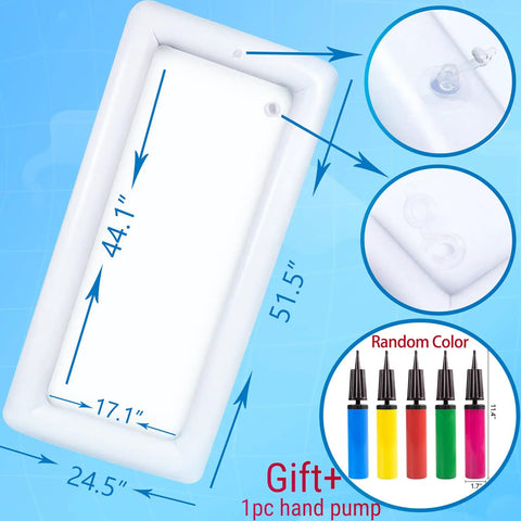 Three-Piece Inflatable Serving Bars Set With Drain Plug And Pump, Ice Cold Bar dimensions and included hand pump in random color