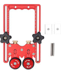Badass One Way Bearing Stock Roller For Table Saw And Router Woodshop Kickback Blocker Slick Forward Feed Glide Heavy Duty Safety Upgrade Your Workshop Grind Today, red aluminum roller guide with adjustable knobs and measurement markings.