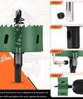 Step-by-step installation of Heavy-Duty Metalixity Bi-Metal Hole Saw 8-7/8 Inch 225mm with pilot drill.