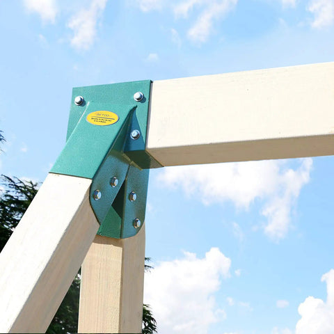 Heavy Duty A Frame Swing Set Brackets With Mounting Hardware, 2 Steel Brackets, Rust Resistant Green Finish, Includes Screws And Washers For Quick Sturdy Yard Playset Installation