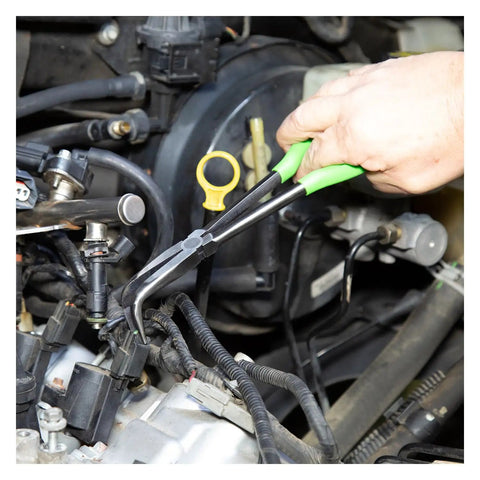 11 Inch 90 Degree Angled Long Nose Pliers With Extended Reach For Automotive Electrical And Jewelry Work, Rust Resistant