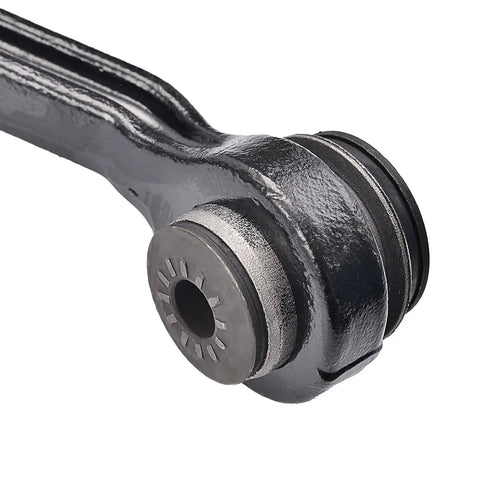 Close-up of a control arm from the Front End Suspension Kit For RWD Chevy Silverado And GMC Sierra 1500 1999 To 2006 Includes Four Control Arms With Ball Joints Two Sway Bars Four Tie Rods And Two Rack Boots 12 Piece Replacement