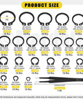 266 Piece External Retaining Rings Kit With 21 Sizes M4 To M28 Circlip Snap Rings Retainer Rings And Tweezers For Axles Shafts