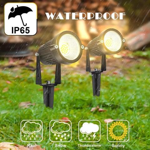Low Voltage Outdoor Landscape Lights Kit 6 Pack IP65 Waterproof 7W 700LM Warm White 2700K With Connectors For Garden Pathway Yard Pool