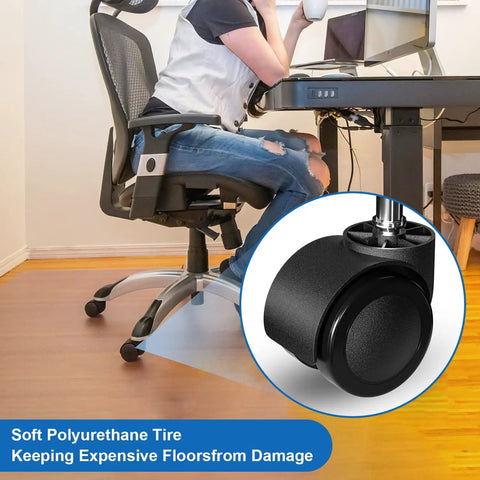 5 Pack Beefed Up 2 Inch Office Chair Casters Heavy Duty Wheels For Smooth Silent Rolling on office chair on wood floor