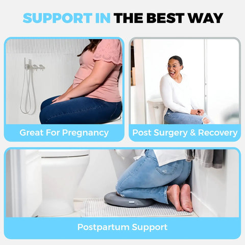 Heavy Duty Toilet Lid Back Support Cushion For Seniors And Postpartum Moms used for pregnancy and recovery comfort.