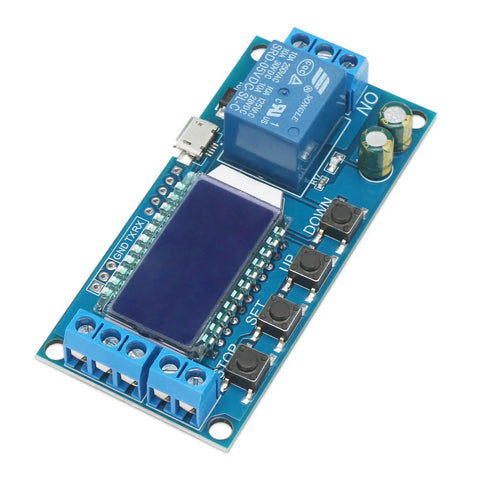 Time Delay Timer Relay With LCD Display For 5V 12V 24V Systems, Delay Off Cycle From 0.01 Seconds To 9999 Minutes, Auto Save On Power Loss