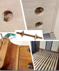 Rock Solid Hold Alloy Steel Miter Bolts For Butcher Block Furniture And Wooden Tables, 5/16 Inch By 3-1/2 Inch hidden in wood.