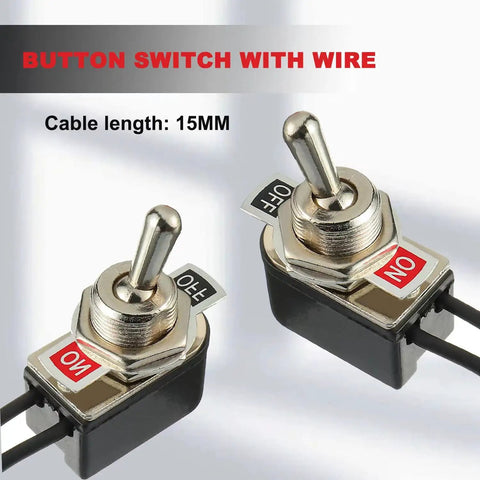 Heavy Duty SPST Rocker Toggle Switch 2 Pin On Off Latching With Leads 6A At 125VAC And 3A At 250VAC for Car Truck Boat Marine