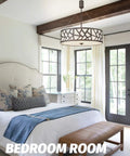 Go To Farmhouse Drum Pendant Light 3 Light Chandelier 18 Inch Adjustable Hanging Fixture In Oil Rubbed Bronze in bedroom