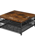 Two Tier K Cup Drawer Organizer For Coffee Pods With 72 Cup Capacity Space Saving Drawer Baskets in Industrial Brown and Black Finish