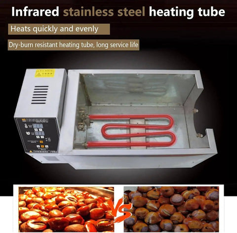 Game Changing Electric Nut Roaster Machine Featuring Rock Solid Thermostat And Easy Clean Nonstick Pan For Hassle Free Home Roasting Of Nuts Coffee And Grains with stainless steel heating tube.