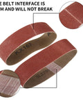Close-up of Ten Pack Aluminum Oxide Sanding Belts 1.2 X 13 Inch showing durable adhesive backing and texture for mini electric sanders.
