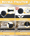 Image showing double fixation options for 21 Piece Under Bed Blocker For Pets And Toys Total Storage Space Saver using zip ties and glue.