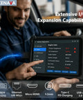 Heavy Duty 10.1 Inch Windows 11 Pro Rugged Tablet With Intel N5100 8Gb Ram 128Gb IP68 Waterproof Drop Proof displaying vehicle diagnostics in a car.