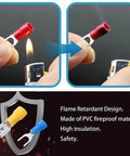 Flame retardant red connector from 330 Piece Crimp Connector Kit With 2.8mm 4.8mm 6.3mm Spade Terminals Male And Female 15 Types
