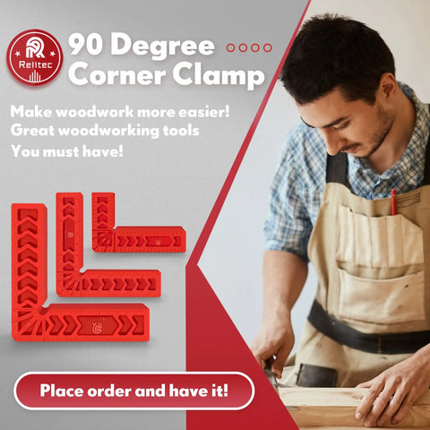 90 Degree Corner Clamp Set For Woodworking, Right Angle Carpenter Tool, Picture Frame Cabinet Drawer Alignment Squares, Lightweight ABS Construction, Includes 3, 4, And 6 Inch Sizes, Set Of Pro Grade Precision Joints