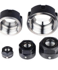 Top Shelf Precision Balanced Collet Nut Rock Solid Clamping Adapter For ER16 CNC Milling and Engraving Tools, various sizes, durable metal.