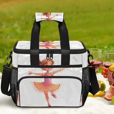 Insulated Picnic Backpack For Women And Men With Super Roomy Main Compartment, tote with dancer print, picnic setting