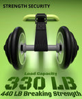 Rock Solid 0.75X48 Inch Cam Buckle Tie Down Straps securing a load with 330 lb capacity and tough design for trucks.