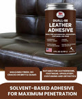 Heavy Duty Leather Adhesive 4 Oz Glue For Leather Repair And Crafting For DIY Upholstery Waterproof Heat Resistant Flexible Long Lasting High Strength Bond For Bags Jackets Wallets And More on leather surface