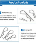 Durable Cotter Pin Kit With 300-Piece 304 Stainless Steel R Clips, 7 Sizes showing rust-resistant metal clips on white background
