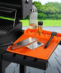 Silicone Griddle And Grill Mat With Drip Pad For Grill And Kitchen 16 By 11 Point 5 Inch Countertop Organizer on grill shelf